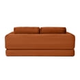 thumbnail image 6 of 2-In-1 Folding Convertible Sofa Bed, Modern Corduroy Sleeper Couch with 2*Pillows, Futon Modular Upholstered Boneless Sofa with Pull-Out Bed, Folding Floor Modular Couch for Living Room (Orange), 6 of 10