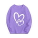 thumbnail image 1 of Ceisia Kids' Double Heart Print Long Sleeve Crew Neck T-Shirt for Valentine's Day & Casual Wear Purple 5 Years Gifts, 1 of 3