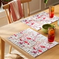 thumbnail image 4 of Spring Wildflower Placemats Set of 12, Watercolor Gradient Red Pink Flowers Grey Plant Leaf Non-Slip Place Mats Washable Table Mats for Kitchen Dining Table Decorations Indoor/Outdoor, 4 of 9