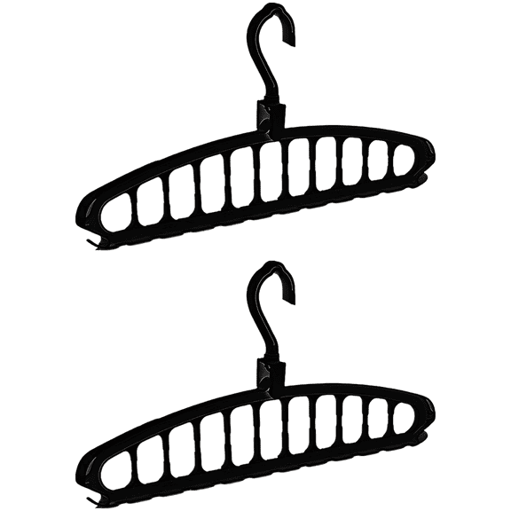 2 Pcs Multi-Functional Seamless Hanger, Plastic Clothes Organizer, 16 X 2.8 In, 360° Rotating Hook, Holds 3.3-4.4 Lbs For Dorm, Closet Space Saving Storage