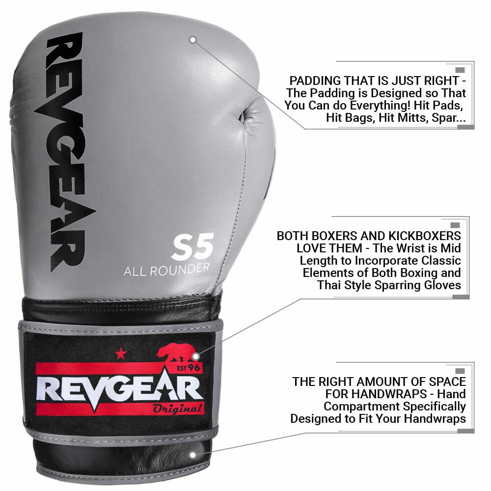 S5 All Rounder Boxing Glove - Gray/Black