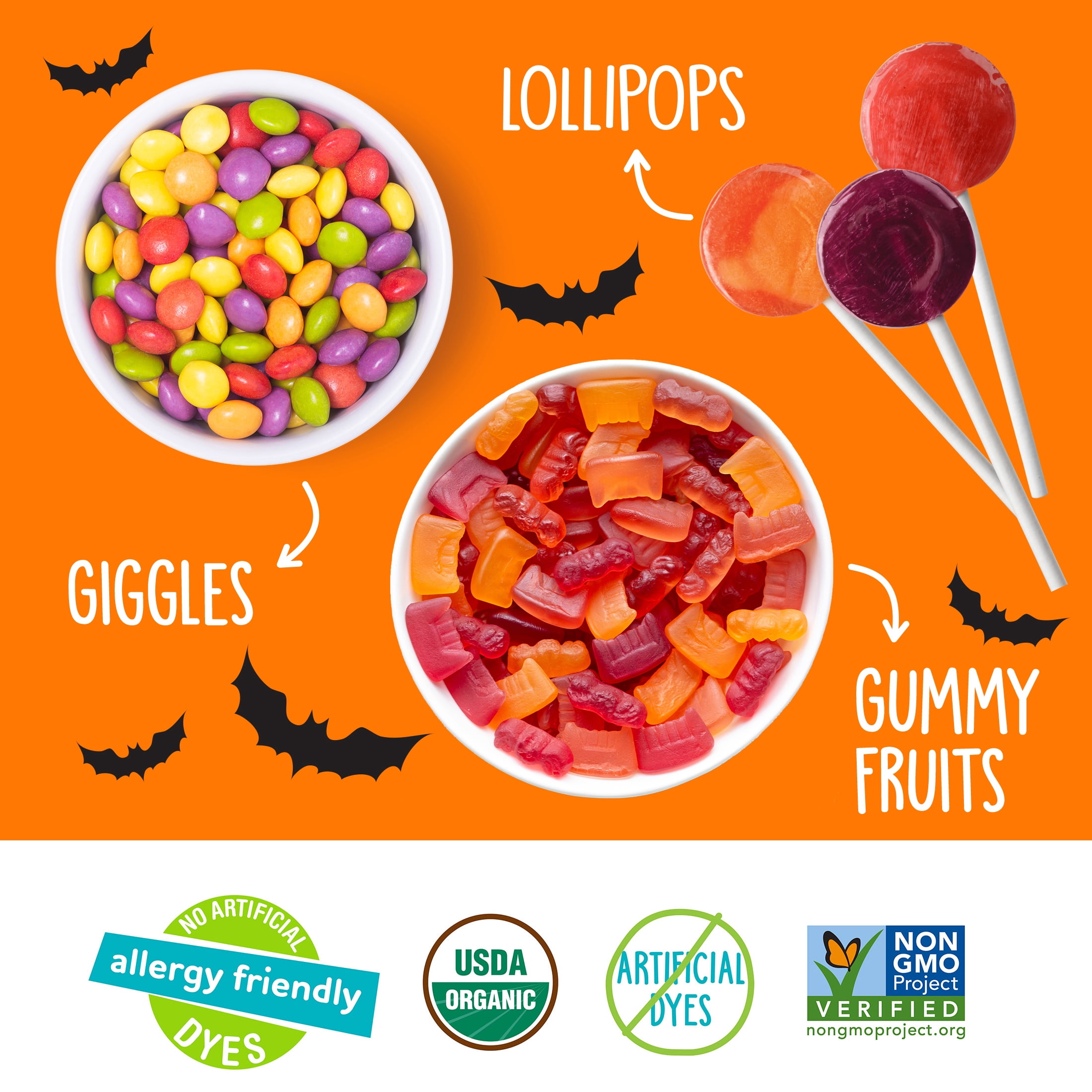 Yumearth Organic Halloween Candy Variety Bag - 50 Count, Allergen-Free Treats