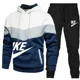 thumbnail image 4 of Chándal informal para hombre, Conjunto de sudadera con capucha y cremallera y pantalón de chándal negro, ropa de calle con estampado de grafiti, Moda de Primavera, 4 of 5