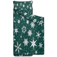 thumbnail image 2 of Green Christmas Snowflake Pattern Toddler Nap Mats for Kids Preschool,59"x22" Sleeping Mat Bag or Kids,Toddler Sleeping Bag,Toddler Nap Mat or Daycare, 2 of 6