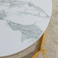thumbnail image 2 of YYAo Round Nesting Coffee Set of 2, Modern Marble Accent Table with Sturdy Metal Legs for Living Room Office Balcony, Gold, 2 of 5