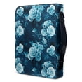 thumbnail image 3 of Xoenoiee Blue Rose Floral Print Bible Case Bible Cover Faux Leather Carrying Book Holder Church Bags with Zipper Study Essentials Organizer Tote Gifts for Women Men, M, 3 of 7