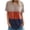 *608-Orange, variant on Summer Tops Trendy Oversized 2026 Crewneck Casual Color Block Striped Womens Shirts Blouses Summer Short Sleeve T Shirt Colorblock Stitching Trim Loose T-Shirt Top