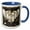 Blue/White, variant on 3drose, Song Angel Initial Letter B, 11oz Two-tone Red Mug