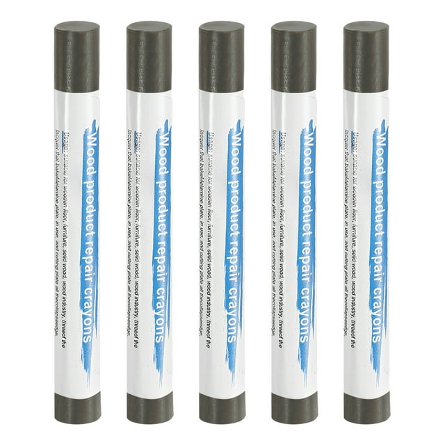 Uxcell 5pcs Wood Filler Sticks Wooden Wax Touch Up Furniture Repair Crayons for Scratch Cracks Hole Table Wood Floor, Charcoal