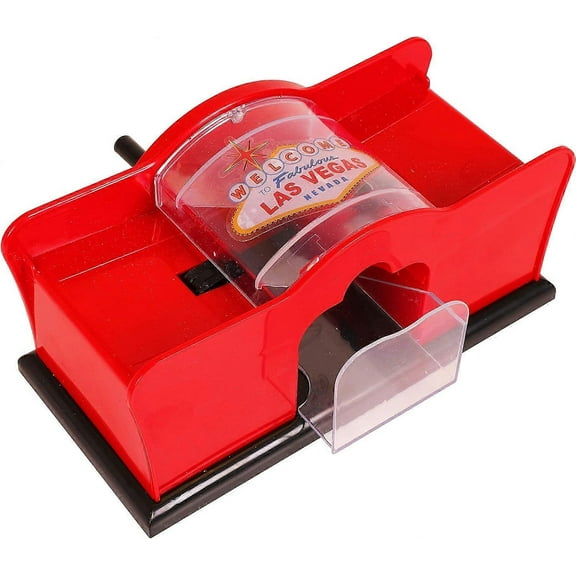 Manual Card Shuffler for Blackjack, Uno, Poker; Quiet, Easy to Use Manual Card Mixer, Hand Cranked, Casino Equipment Card (2-Deck) of Cards Holder
