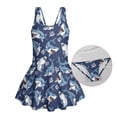 thumbnail image 4 of Uorisanigo Girls One Piece Swimsuits Sleeveless Size 5-6 Modest Summer Beach Vacation Swim Dress Sleeveless Skirted Bathing Suit, Blue Shark, 4 of 6