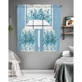 thumbnail image 5 of Eucalyptus Aqua Kitchen Curtains Swag Valance and Tier Curtains Set 24 Inch Length, Stripes Bottle Flower Cactus Plant Rod Pocket Drape Panels Pair Swag Curtains for Bathroom/Cafe/Window, 5 of 6
