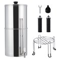 thumbnail image 2 of EastVita 2.25G Gravity-Fed Water Filter System, 304 Stainless Steel Countertop Filtration System, with 2 Black Carbon Filters & Water Level Spigot & Stand for Home, Camping, RVing, Off-Grid, 2 of 8