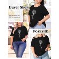 thumbnail image 4 of XCHQRTI Christian Shirts for Women Plus Size Tshirts Cross Faith Shirt Short Sleeve Oversized Graphic Tee, 4 of 10