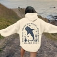 thumbnail image 2 of Puliio Women's Hoodies Sweatshirts Ocean Style Whale Printed Long Sleeve Pocket Pullovers Casual Loose Daily Wear Autumn Winter Drawstring Hoody Hooded For Women, 2 of 6