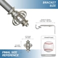 thumbnail image 4 of Urbanest Adjustable Single Curtain Rod Set Regina Finials – 1 - Inch Diameter, With Pewter Rod, 48–84 Inches, 4 of 6