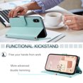 thumbnail image 3 of Feishell Crossbody Wallet Case for iPhone XS Max,with Detachable Wrist & Shoulder Strap,Luxury PU Leather Magnetic Clasp Card Holder Purse Flip Kickstand Phone Case for Women Men,Mint, 3 of 8