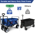 thumbnail image 4 of BEAU JARDIN Folding Wagon Cart 350 Pound Capacity Collapsible Foldable Beach Wagon with Big Wheels for Sand Camping Grocery Canvas Garden Sports Heavy Duty Shopping All Terrain Utility Blue, 4 of 9