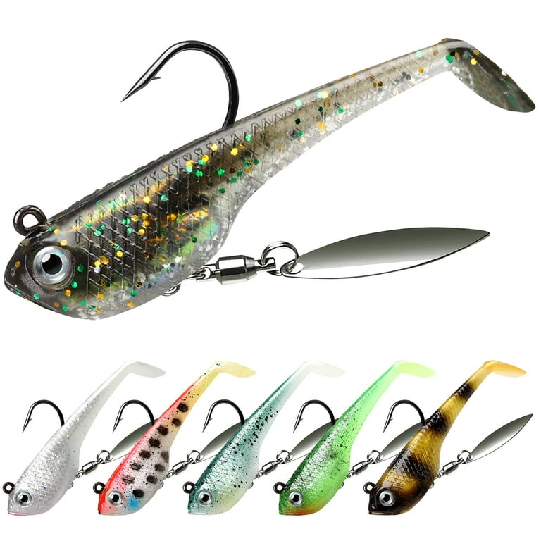 Cheap Pre-Rigged Jig Head Soft Fishing Lures Paddle Tail Swimbaits for Bass  Fishing Premium Fishing Bait for Saltwater Freshwater Trout Crappie Fishing