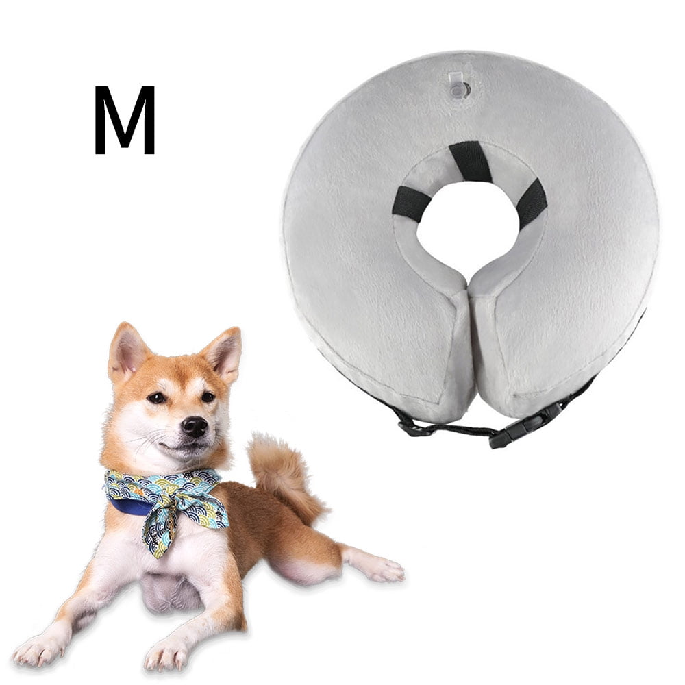 Inflatable Pet Collars Small Medium Large Protective Neck Ring Dog Zipper Plush PVC Adjustable