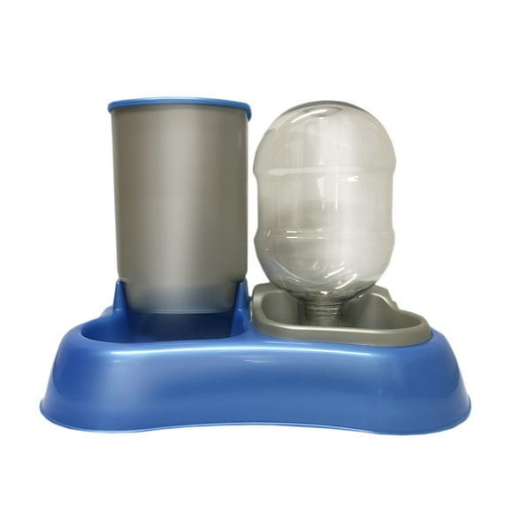 Dispensador Doble para Perro Gato Bebedero y Comedero MascotasyAccesoriosMX Doble Comedero y Bebedero Color Azul