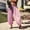 Pink, variant on Women's Harem Pant Lightweight Wide Leg Pants Casual Loose Linen Pant Trousers Elastic Cuffs Balloon Pants Beach Vacation