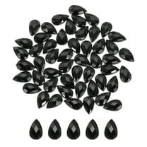 Uxcell 200Pcs Flat Back Acrylic Teardrop Gems 0.24" x 0.39" Artificial Rhinestones for DIY Crafts Bead Pale Black