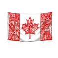thumbnail image 1 of Tapiz decorativo con forma de bandera con hojas de arce, aborígenes canadienses, 60 x 90 cm, 1 of 1