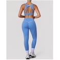 thumbnail image 4 of PISONIC 2 Piece Workout Sets for Women Color Block Strappy Sports Bra High Waist Leggings Gym Yoga Pilates Outfits, 4 of 6