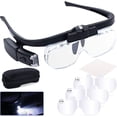 thumbnail image 1 of Rechargeable Head Magnifier Glasses, Hands Free Head Mount Magnifier with 3 Detachable Lenses and 2 LED Lights, 1 of 7