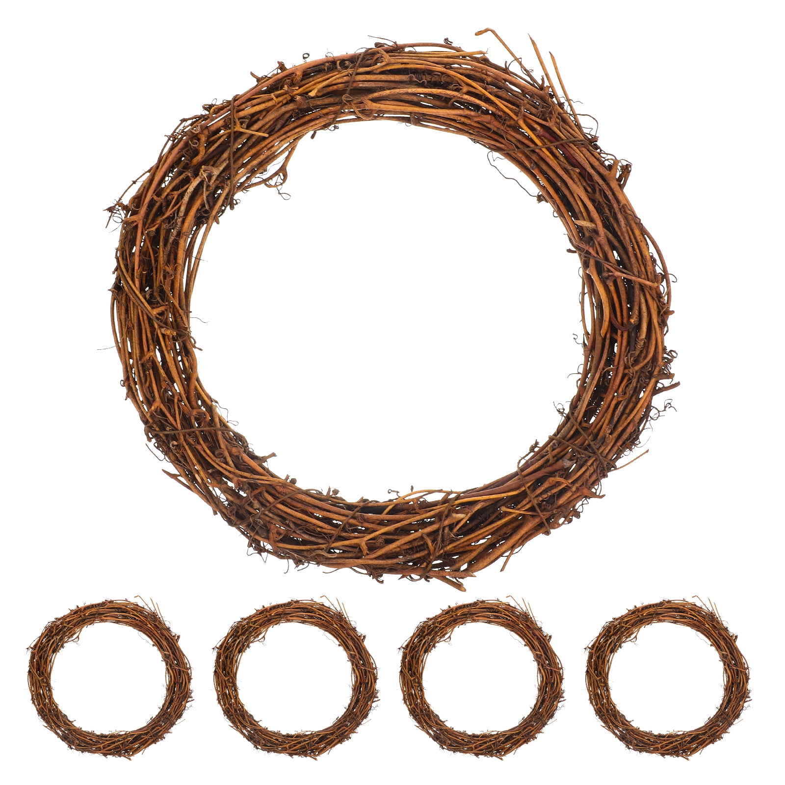 5pcs Rattan Wreaths Christmas Rattan Wreaths DIY Christmas Wreath