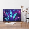 thumbnail image 6 of Aarocafa – Neon Blue Butterfly Canvas Art (Wood Inner Frame) | Enchanted Core Wall Decor | Vibrant Purple Galaxy Print – Sleek Bedroom/Living Room Accent – 16x20in – Inner Frame, 6 of 7