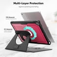 thumbnail image 4 of FJLBDE Étui pour iPad Air 3e Gén. 2019 / iPad Pro 2017 10,5 Po, Support Rotatif à 360, Étui de Protection pour iPad avec Réveil/sommeil Automatique, Rouge, 4 of 7