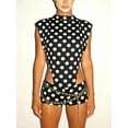 thumbnail image 1 of Argulvti Justaucorps Sans Manches Noir pour Femmes Couleur Unie Taille Haute Col Rond Lingerie, 1 of 4