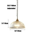 thumbnail image 2 of Clear Ribbed Glass Dome Pendant Light Fixture, Semicircle Transparent Glass Pendant Lamp, Vintage Farmhouse Pendant Light, Pendant Lighting for Kitchen Island Sink Dining Table Bar Entrance, 2 of 7