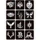 thumbnail image 4 of Kit de tatuajes temporales Moricher, 5 colores de tinta, 96 plantillas, 4 of 7