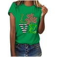 thumbnail image 1 of TopLLC St. Patrick's Day Patricks Day Chemises pour Femmes Hauts de Gommage St Patricks Day Mode Dames St. Imprimé Léopard Manches Courtes Col Rond Chemise Femme Décontractée Ample, 1 of 4