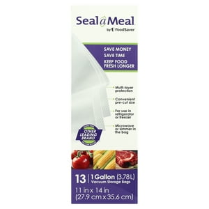 FoodSaver Seal-a-Meal Gallon Vacuum Sealer Bags, 13-Count