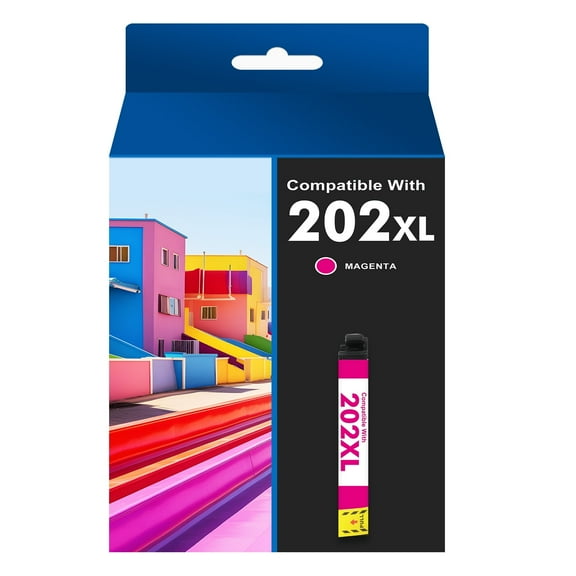 202 202XL Magenta Ink Cartridge Compatible for Epson 202 202XL T202 Ink Cartridgefor Workforce WF-2860 Expression Home XP-5100 All-in-one Printer(1-Pack)