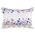 thumbnail image 2 of Watercolor Floral Spring Throw Pillow Cover,Purple Blue Blooming Botanical Rectangle Decorative Pillow Case Protector Soft Cushion Cover Lumbar Pillowcase for Couch Sofa Bedroom Car Decor 20x30 Inch, 2 of 8