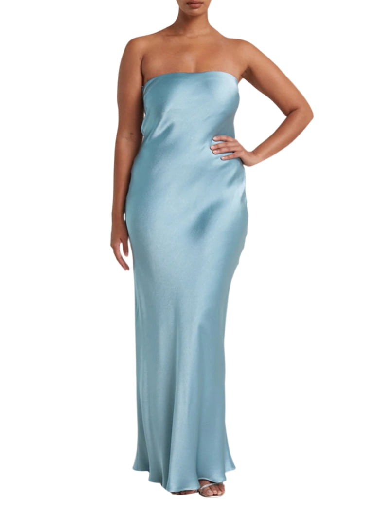 knee length dresses for ladies Satin Scoop Neck Camisole Maxi Dress main image 1