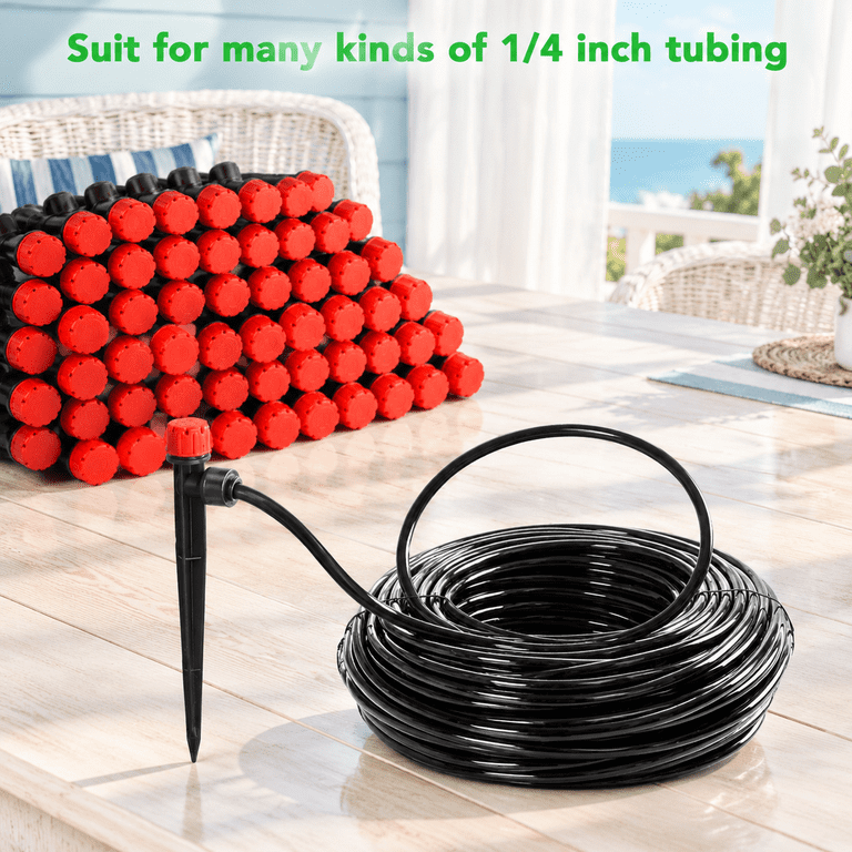 Red 60 Quick-Connect Drip Irrigation Emitters for 1/4