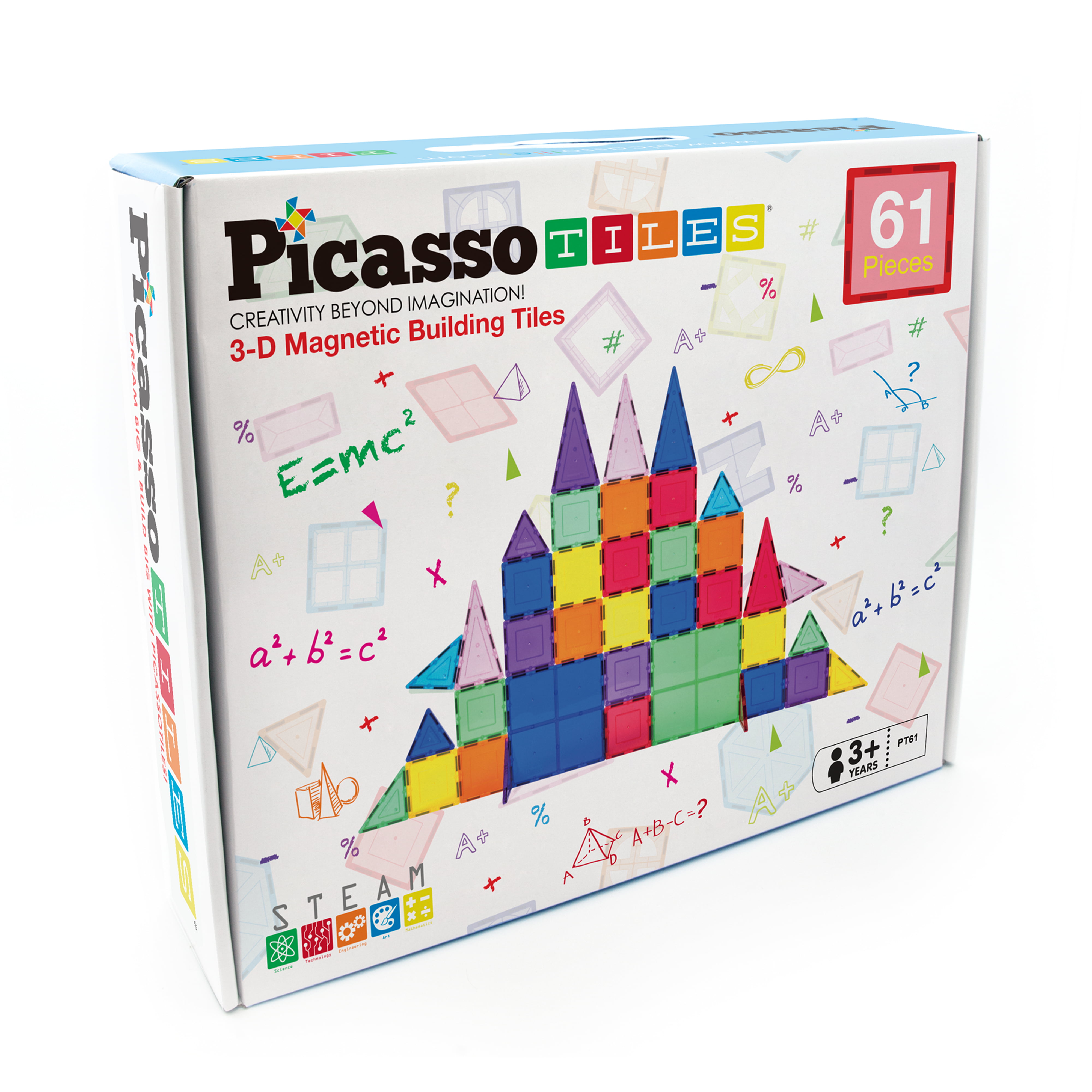 PicassoTiles 61 Magnetic Building Blocks Set, Construction Toy, Multicolor - Walmart.com