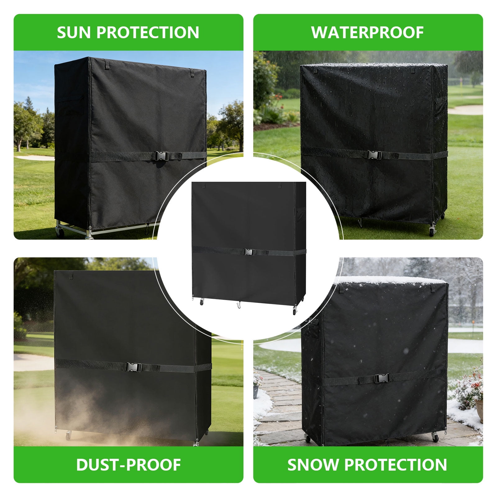Windproof Golf Bag Storage Cover for Garage Organizers