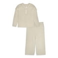 thumbnail image 2 of Modern Moments By Gerber Toddler Girl Henley Sweater and Wide-Leg Pant, 2-Piece Set, 12M-5T, 2 of 11