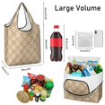 thumbnail image 3 of 5 Pack Foldable Shopping Bag,Golden Christmas Pattern Reusable Grocery Bags with Pockets,Large Reusable Tote Bags with Handles Waterproof & Lightweight, 3 of 6