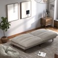 thumbnail image 2 of Homall Futon sofa, Two Seat Adjustable Sofa, Corduroy Fabric, Upholstered Sofa, Sofa Changeable into Bed, Leisure Reading and Games, Beige, 2 of 7