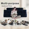 thumbnail image 3 of Headboard Pillow Full - Adjustable Back Support Wedge Pillow for Sitting Up in Bed, Perfect for Reading. Includes Removable & Washable Cover,Blue (54x8x20 Inches), 3 of 16