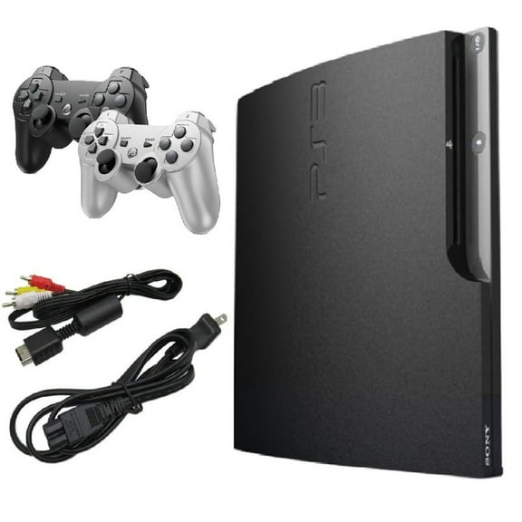 Restored PlayStation 3 PS3 Console Slim 120GB Black with Sonic Character Group, 1, 1, 1