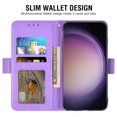 thumbnail image 3 of Compatible with Samsung Galaxy S23 Plus S23+ 5G Wallet Phone Case and Tempered Glass Screen Protector Flip Credit Card Holder Stand Cell Cover for S23plus 23S + S 23 23+ SM-S916U 6.6 inch Purple, 3 of 9